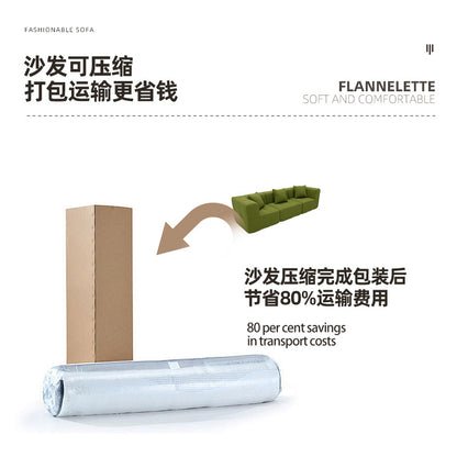 Vacuum compressed sofa modules, compression sofa roll pack, all-sponge small apartment export velvet sofa