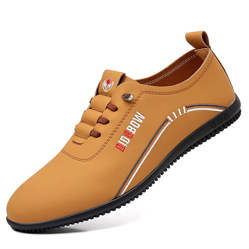 Soft-soled men's shoes, soft leather men's business casual shoes, slip-on lightweight loafers