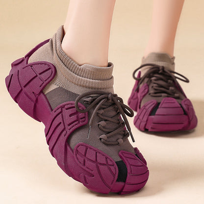 Women's versatile spring sneakers: octopus design, thick-soled, flyknit casual shoes - plus size available for export