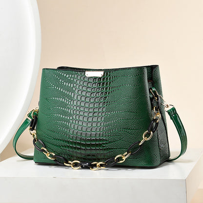 Women's bag 2026 new style trendy korean style embossed high-quality texture chain shoulder crossbody bucket bag