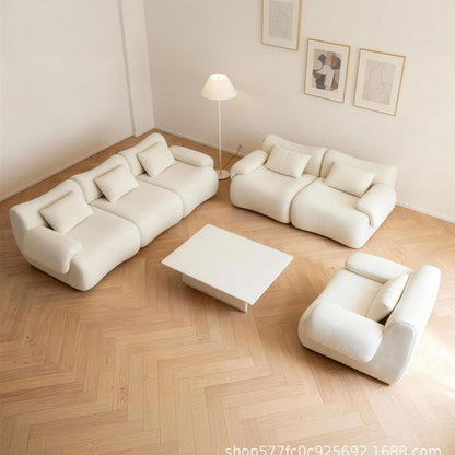 Compression pure sponge modular sofa compression sofa cross-border designer fabric laimi special-shaped sofa