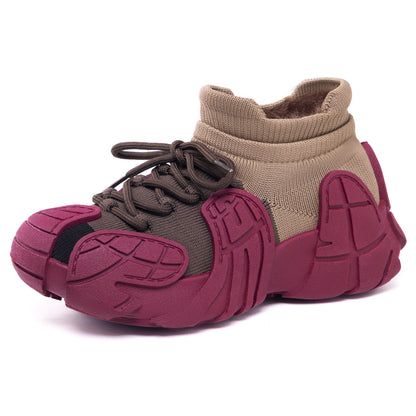 Women's versatile spring sneakers: octopus design, thick-soled, flyknit casual shoes - plus size available for export