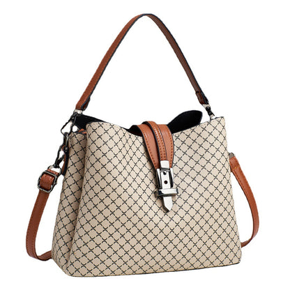 Large-capacity bag for women 2026new arrivaltrendyniche styleaccessible luxury texture bucket bagfashioncontrast colorwork clothing shoulder bag