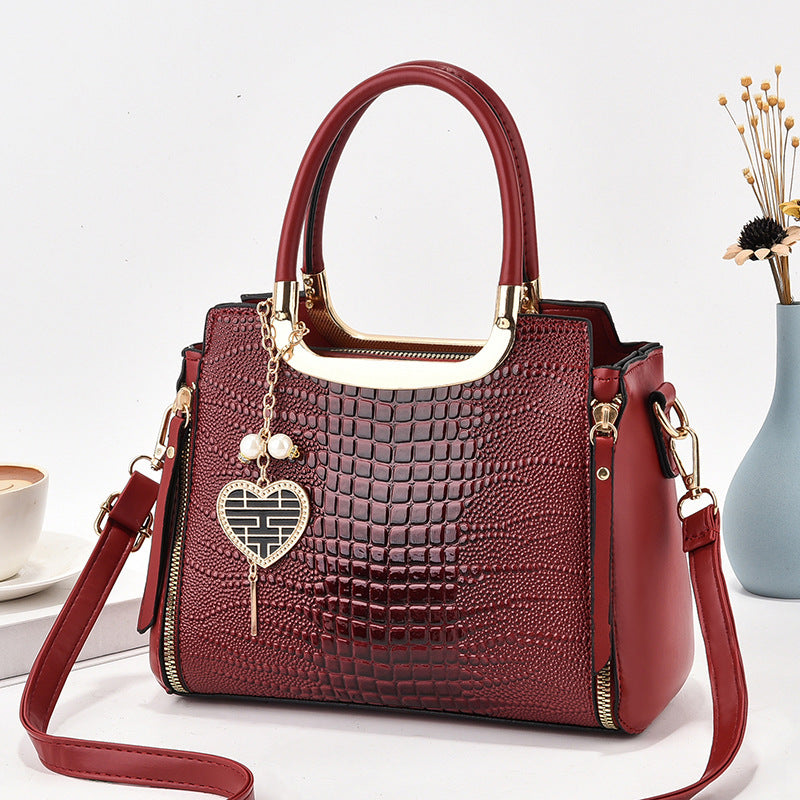 Handbag 2025 winter new trendy fashion crocodile pattern simple elegant stylish shoulder bag crossbody bag tote bag