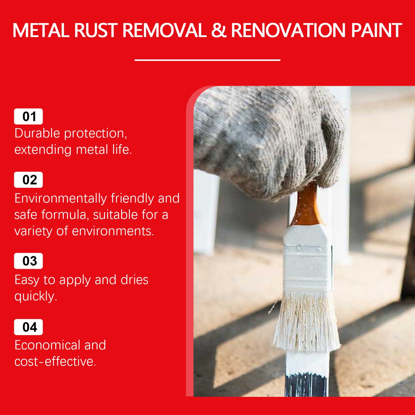 JAKEHOE water-based metal anti-rust paint, water-resistant and anti-rust metal primer, refurbished, stable and durable, multi-color optional