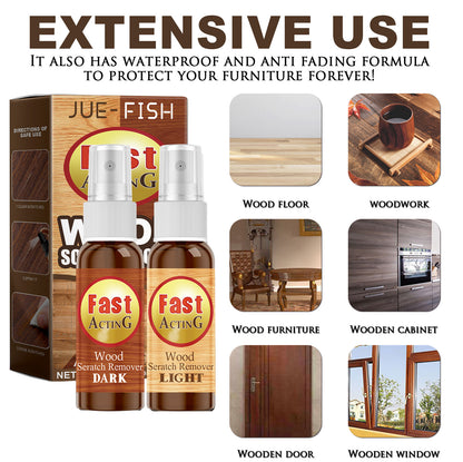 JUE-FISH Wood Floor Scratch Care Agent, Scratch Complementary Color Spray Furniture Floor Renovation Repair Care
