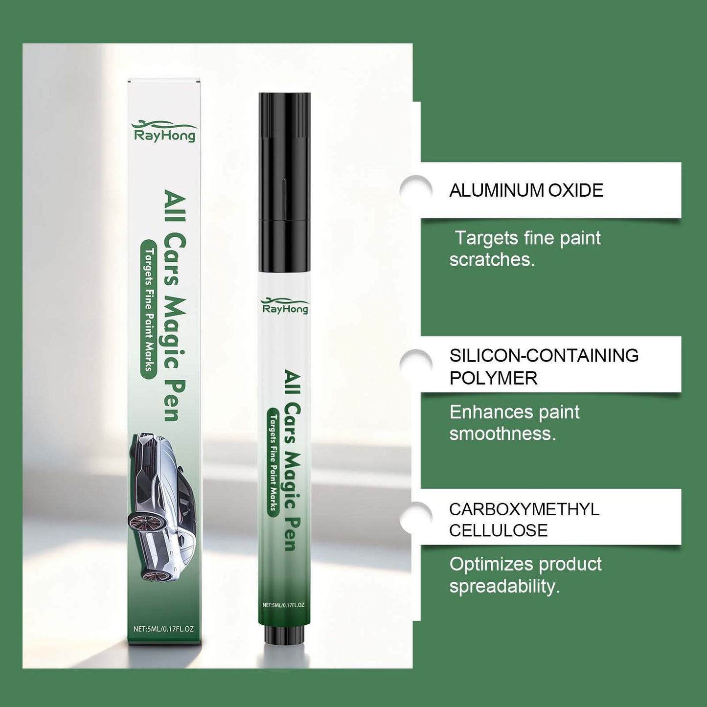 RAYHONG Car Scratch Care Pen, Car Paint Scratch Scratch Polishing Repair Refurbishment Daily Portable Care Pen