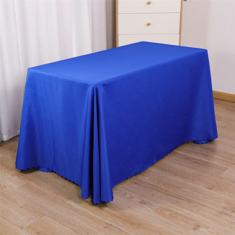 Tablecloth wedding event stall meeting engagement tablecloth red long table wholesale rectangular white polyester tablecloth