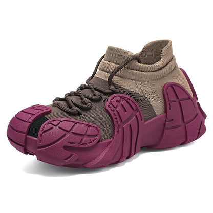 Women's versatile spring sneakers: octopus design, thick-soled, flyknit casual shoes - plus size available for export