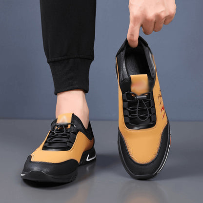 Soft-soled men's shoes, new for spring/summer 2025. casual leather slip-on sneakers, british style low-top, easy slip-on design. wholesale