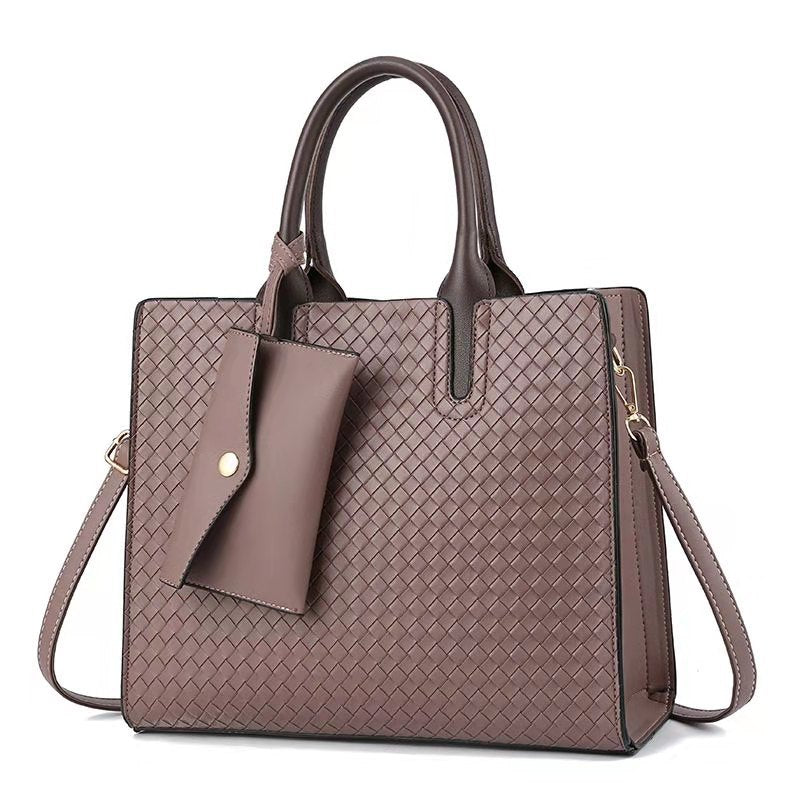 Women's handbag 2026 winter new european and american style woven texture tote crossbody shoulder bag middle-aged mom bag trendy women's bag