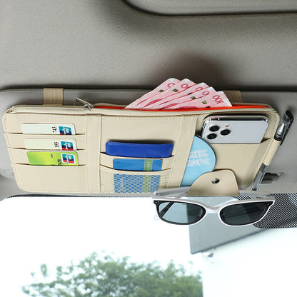 Car visor storage Multifunctional car glasses holder Storage bag Card bag Car card clip ID clip