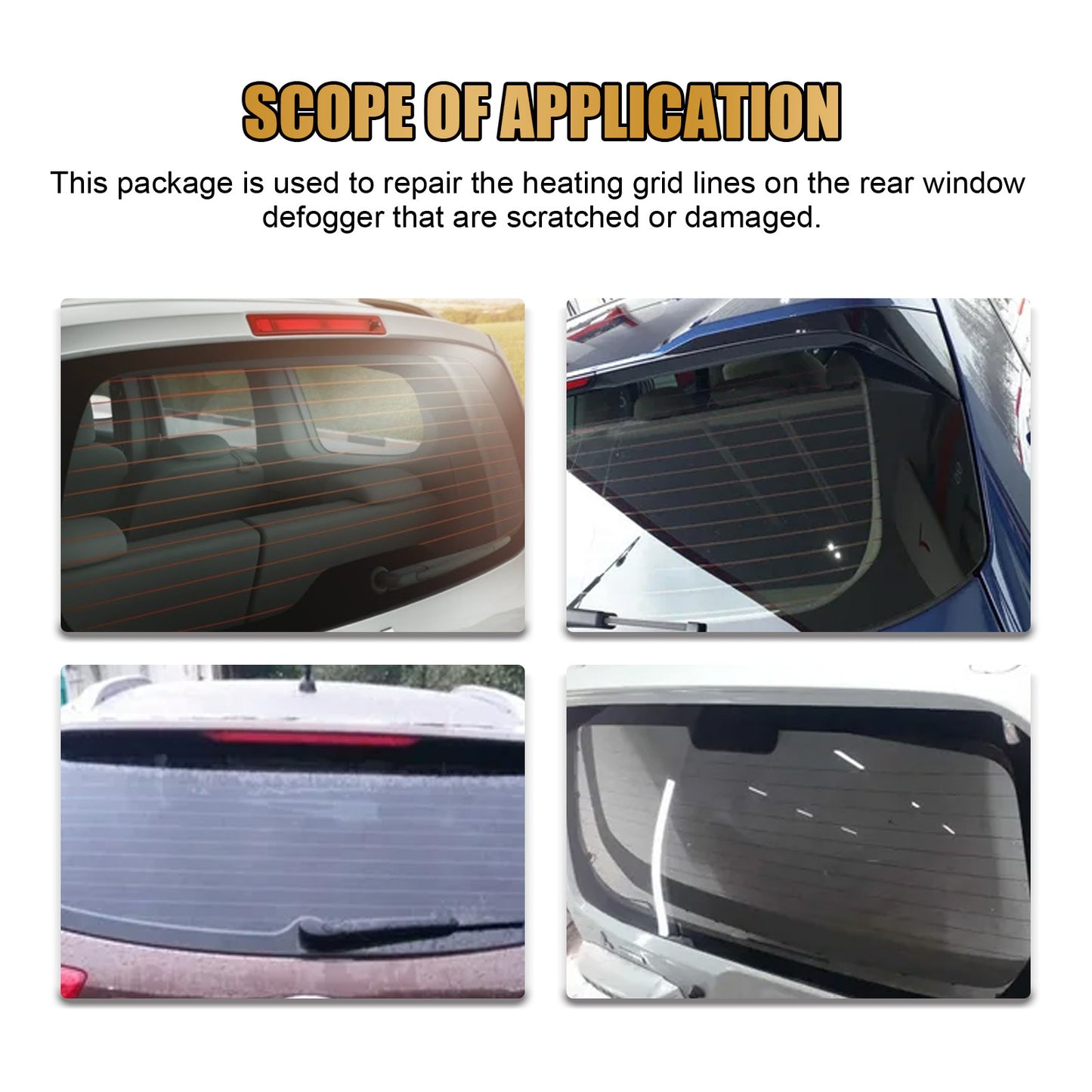 Rayhong Rear Window Defogging Repair Kit, Rear Window Heater Defogger Repair Kit, Grille Wire Repair Kit