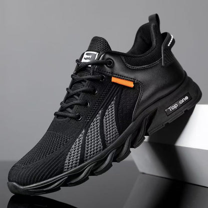 Cross-border men's shoes: new korean style fashionable men's shoes, breathable flyknit yeezy sneakers, soft sole athletic casual trendy shoes - wholesale