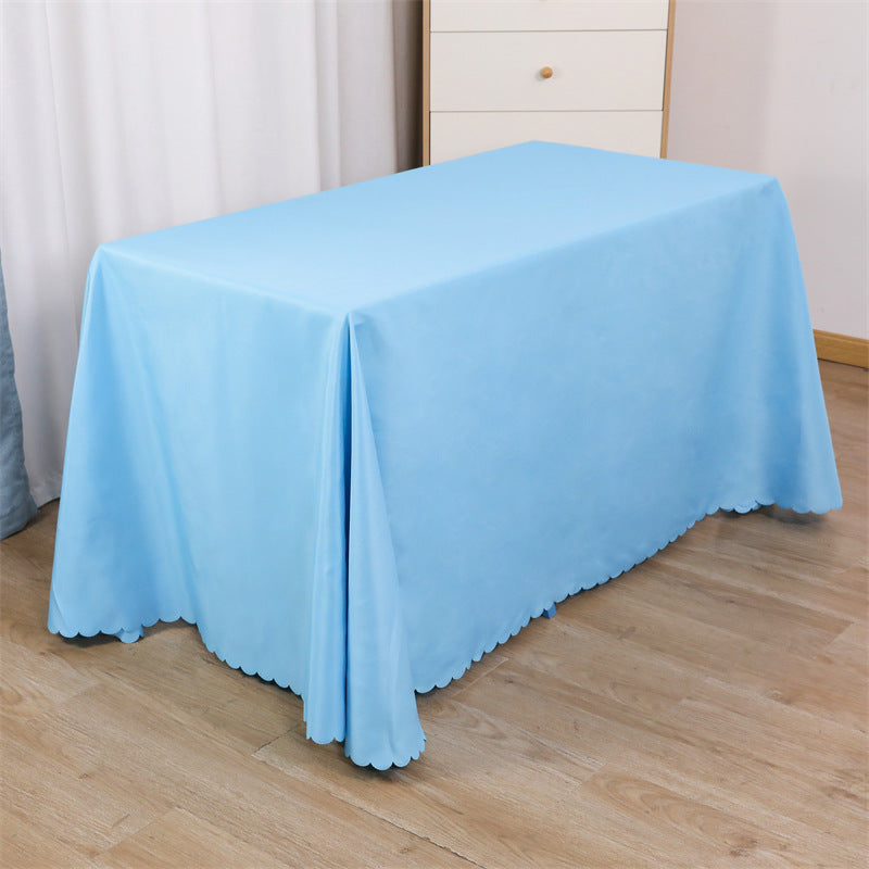 Tablecloth wedding event stall meeting engagement tablecloth red long table wholesale rectangular white polyester tablecloth