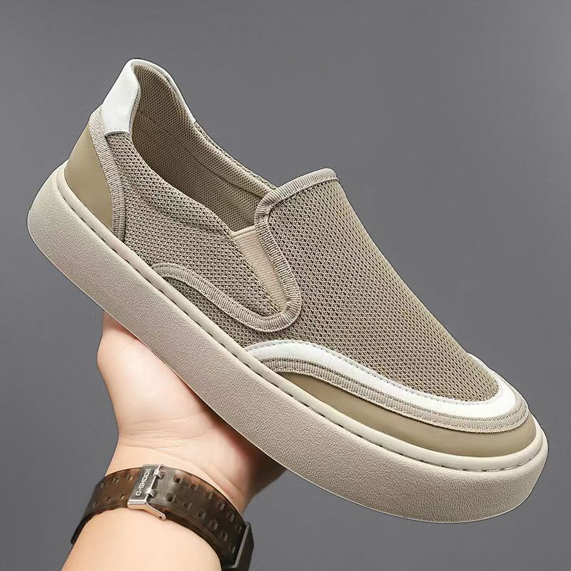 Men's summer new mesh breathable slip-on sneakers - minimalist, trendy, korean style casual athletic shoes