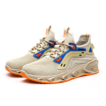 Customizable cross-border men's shoes: 2024 new men's athletic shoes, korean style flyknit breathable running shoes, blade shoes