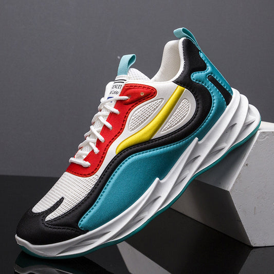 Cross-border men's shoes 2025 color-blocked blade shoes student color-blocked trendy running shoes k-style soft-soled sports shoes for men