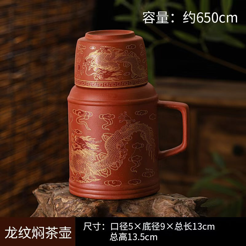Zhuni purple sand small thermos office mug with lid for home creative stewing teapot cup large capacity tea cup