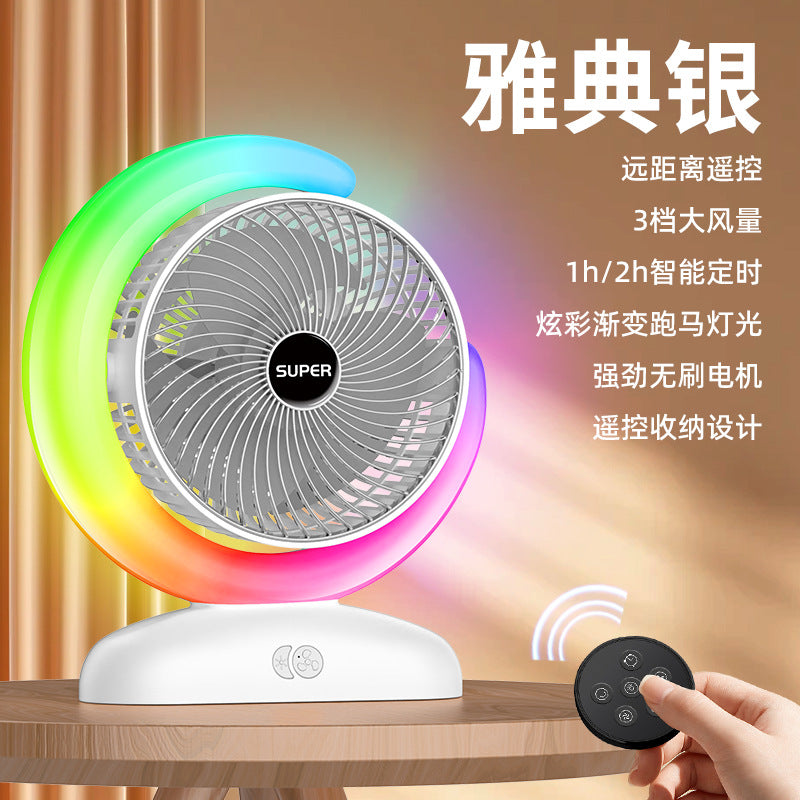 New arrival smart desktop fan usb rechargeable fan remote control timing desktop circulation fan mini handheld xiaofan