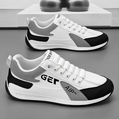 Soft-soled men's shoes, new for spring 2025, korean style athletic sneakers, lightweight white slip-on fashion shoes, like the classic "forrest gump" shoes