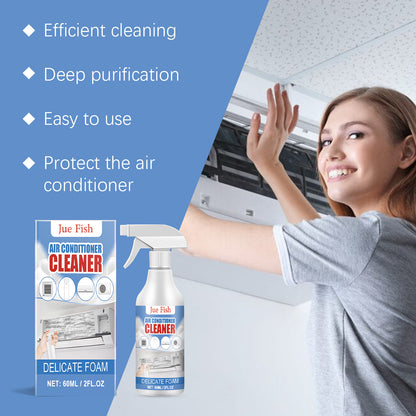 Jue-Fish air conditioner cleaner, household air conditioner on-hook, no dismantling, no washing, odor removal, descaling foam air conditioner cleaning