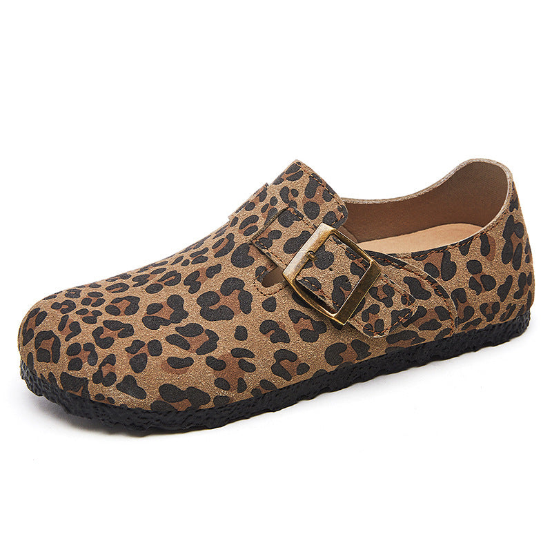 Birkenstocks Women's Spring New Leopard Print Fashion Shoes Flat