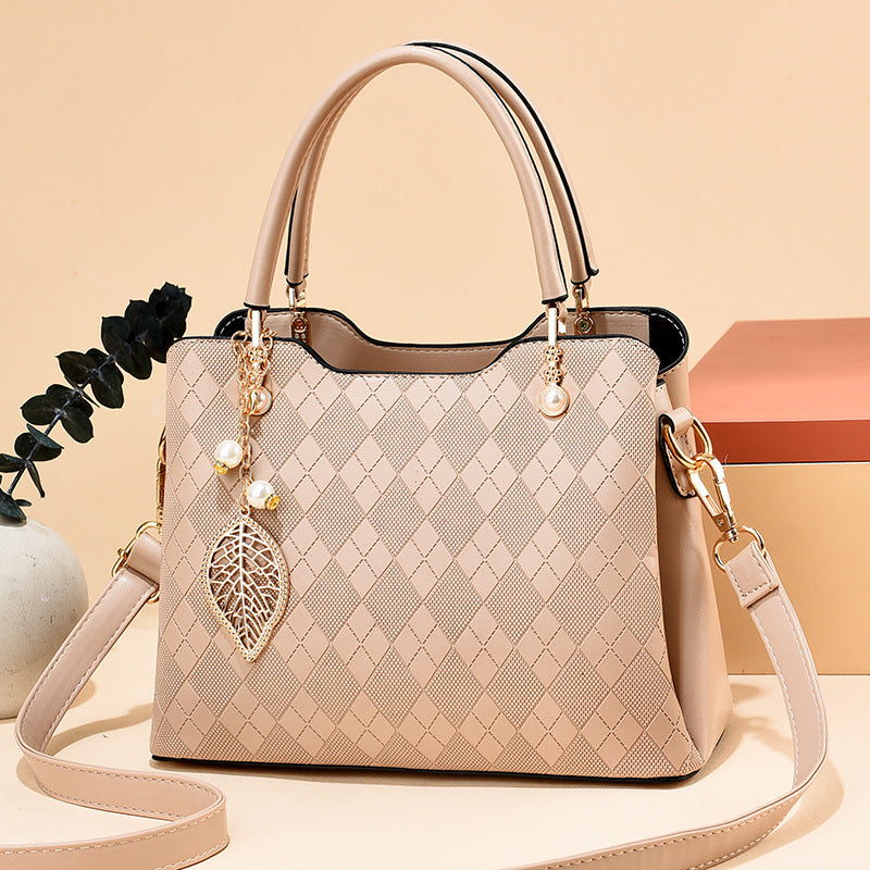 Women's handbag tote 2026 diamond quilted embossed solid color minimalist large capacity commuter fashion shoulder crossbody bag - dropshipping available