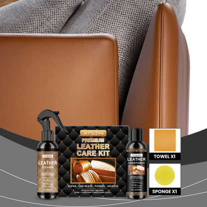 JAYSUING leather care set, leather sofa jacket, leather shoes wallet, cleaning and decontamination maintenance care