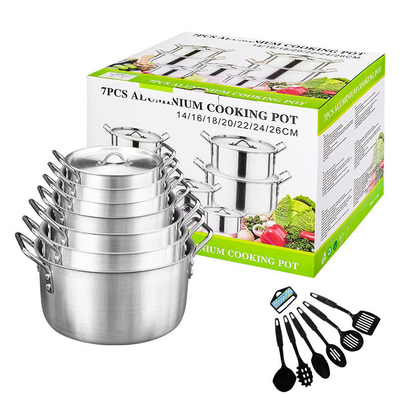 Manufacturer's african export aluminum pot 7-piece set pot aluminum sanding aluminum pot set 7in1