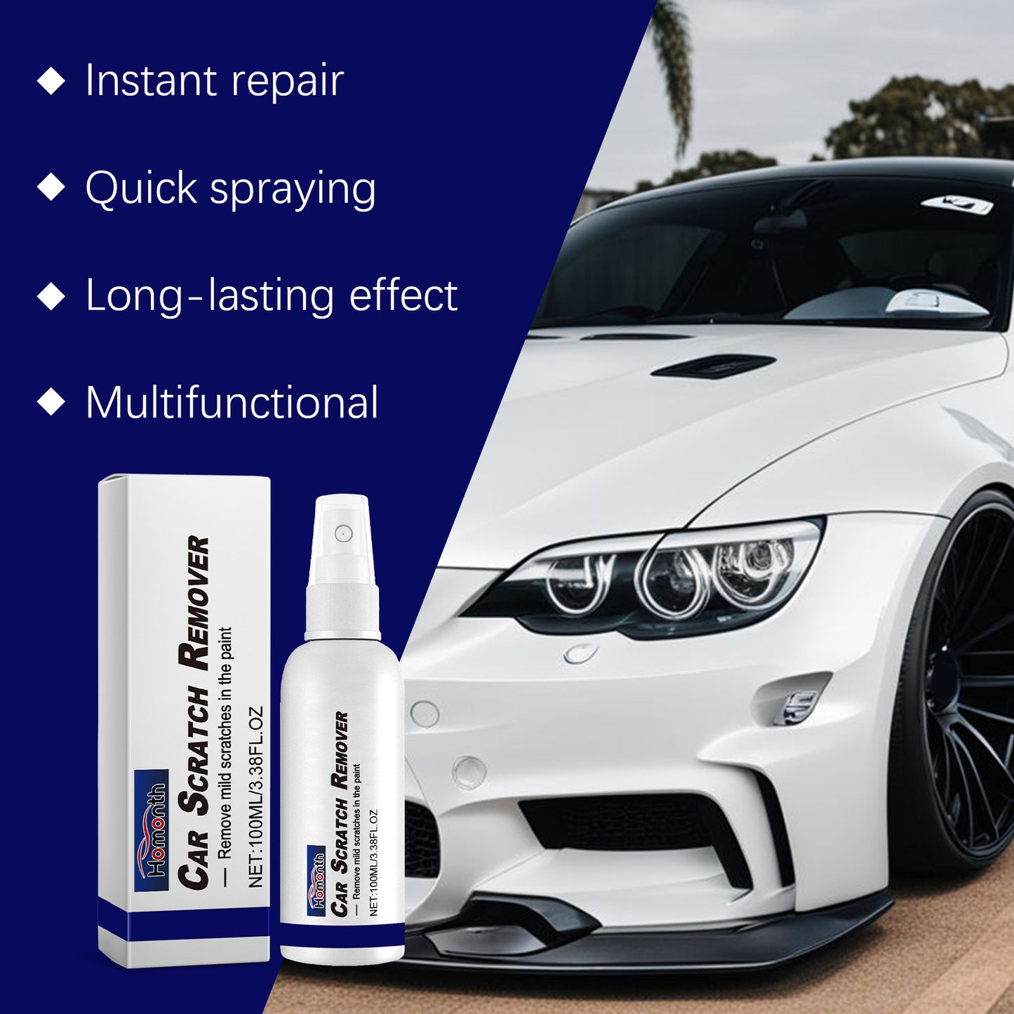HOMONTH Car Scratch Spray, Car Paint Maintenance Scratch Scratch Coating Refurbishment Fluid Car Spray