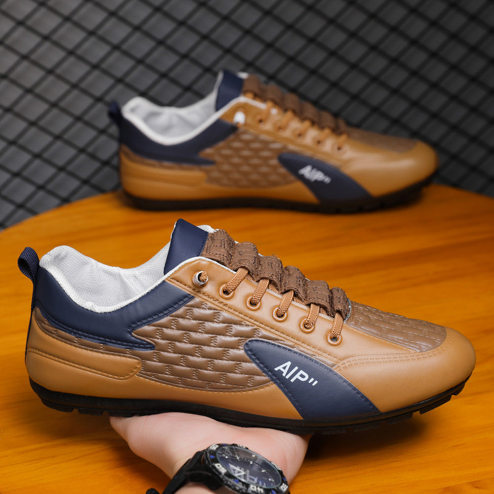 Men's flat casual shoes 2025 new soft sole sneakers lightweight breathable slip-on trendy shoes cross-border