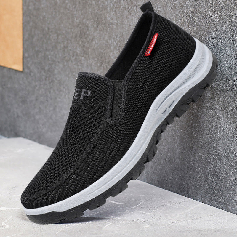 Slip-on loafers, flyknit mesh breathable driving shoes, minimalist men's shoes, soft sole casual shoes for men - cross-border wholesale