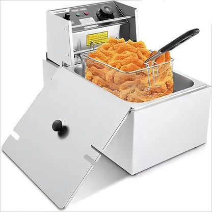 European standard electric deep fryer - commercial grade, large capacity - ideal for french fries, chicken wings, drumsticks, and dough sticks - stainless steel, perfect for street vendors
