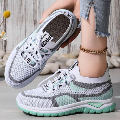Women's plus size athletic shoes - flyknit mesh, low-cut, lightweight casual sneakers, comfortable and versatile single shoes for women
