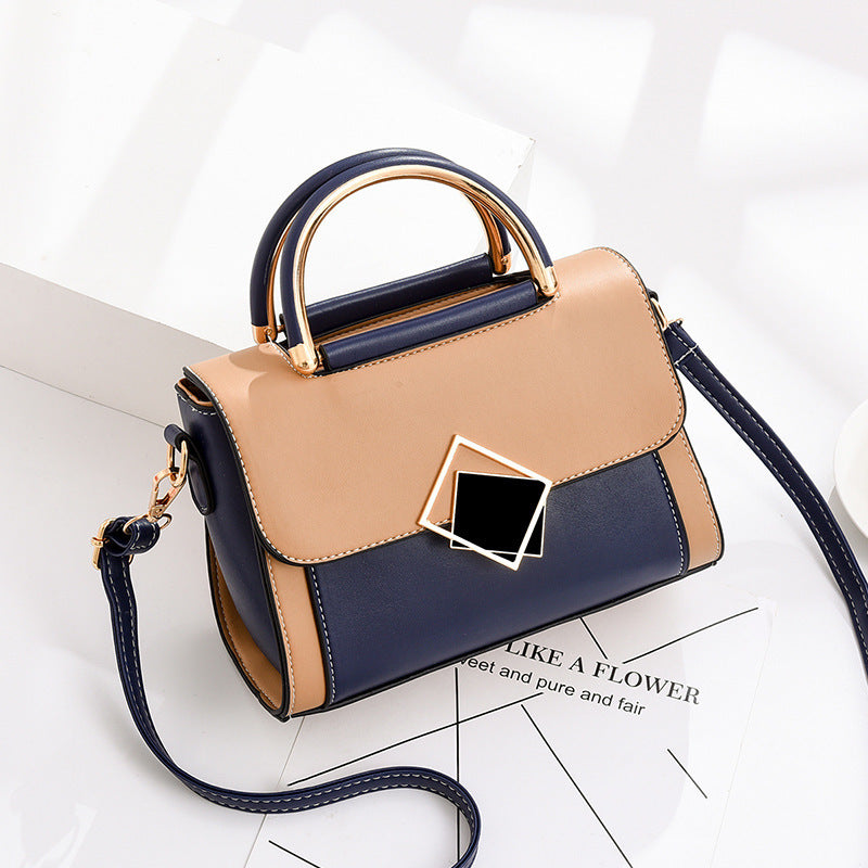 Hot-selling 2026 trendy fashion novelty fresh color block shoulder bag crossbody bag color block handbag pu leather women's bag - dropshipping available
