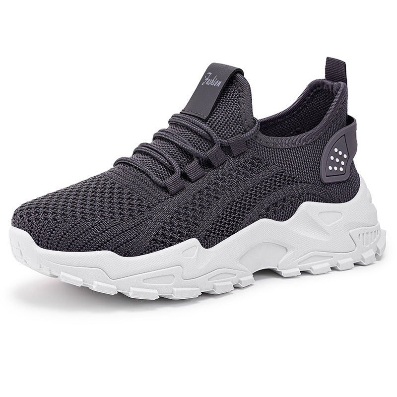 Women's new plus size athletic shoes - cross-border flyknit breathable sneakers, lightweight comfortable mesh shoes, low-cut design, women's size 43