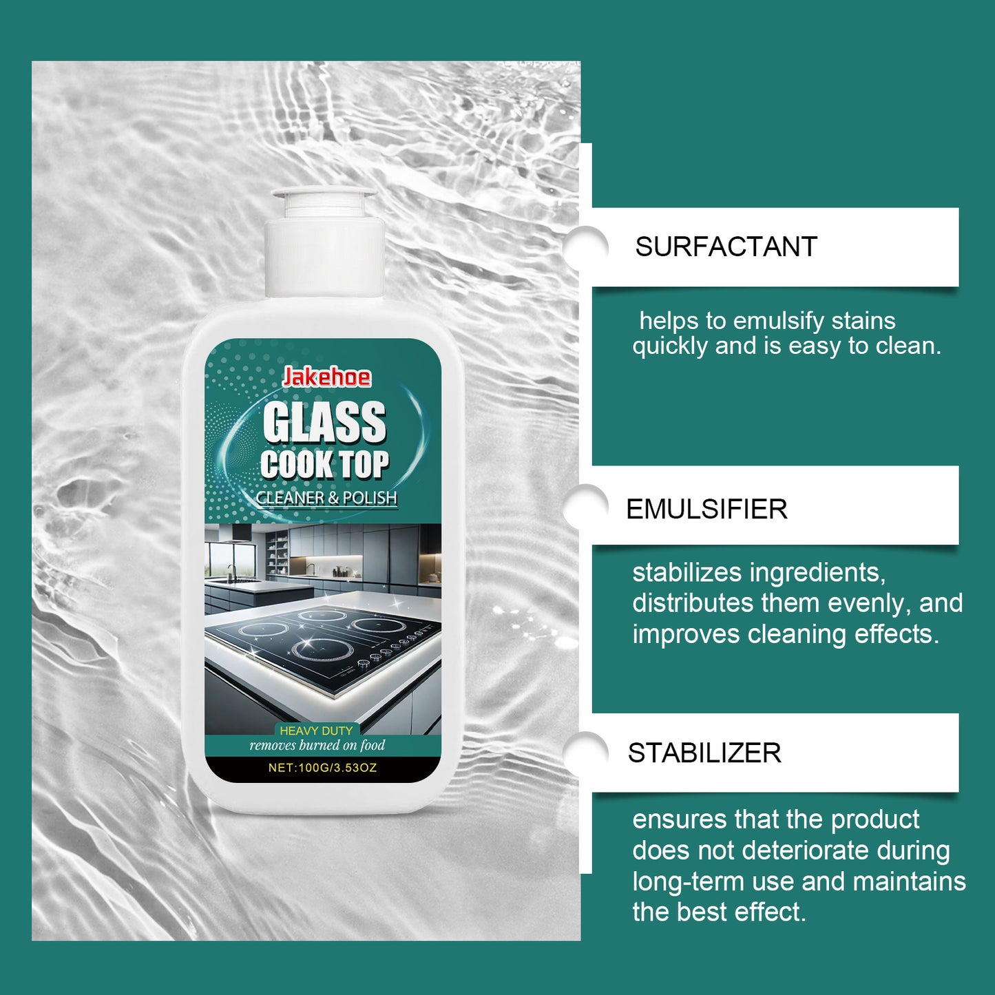 Jakehoe glass stove cleaning polish, household kitchen cleaning electromagnetic ceramic stove decontamination clean