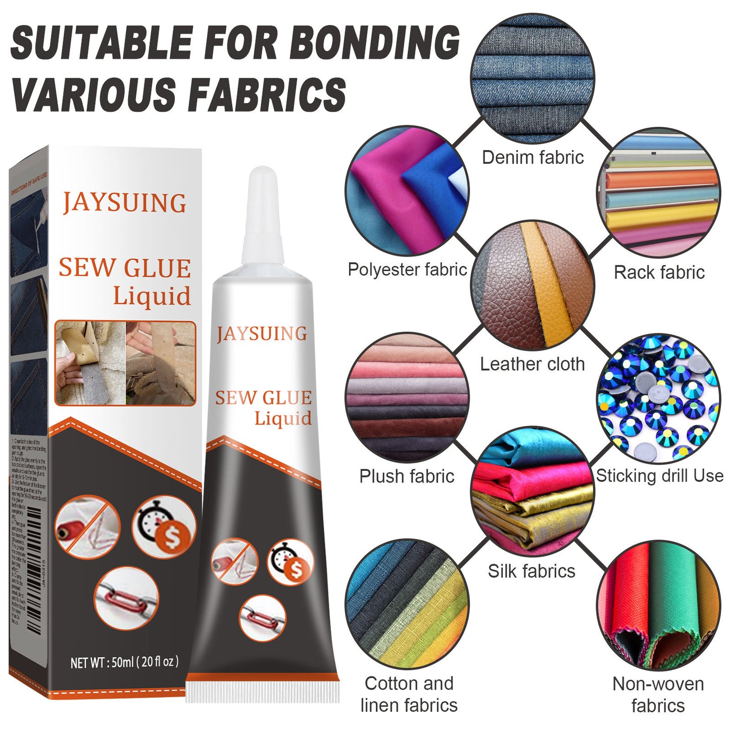Jaysuing needle and thread sewing glue, fabric glue, clothes sofa cushion glue, fabric sewing glue