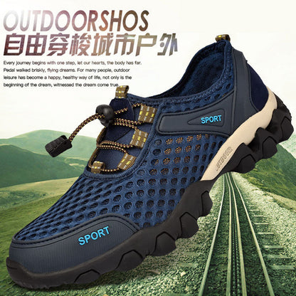 Breathable mesh water shoes - 2025 new summer outdoor hiking & trekking shoes - hollow-out river tracing shoes - anti-slip men's shoes