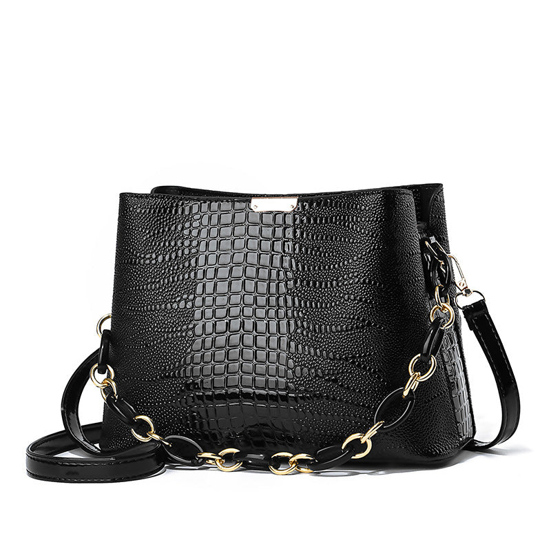 Women's bag 2026 new style trendy korean style embossed high-quality texture chain shoulder crossbody bucket bag