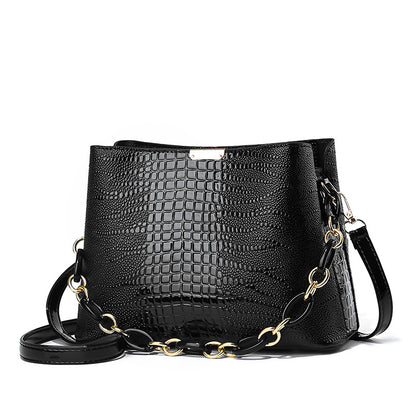 Women's bag 2026 new style trendy korean style embossed high-quality texture chain shoulder crossbody bucket bag