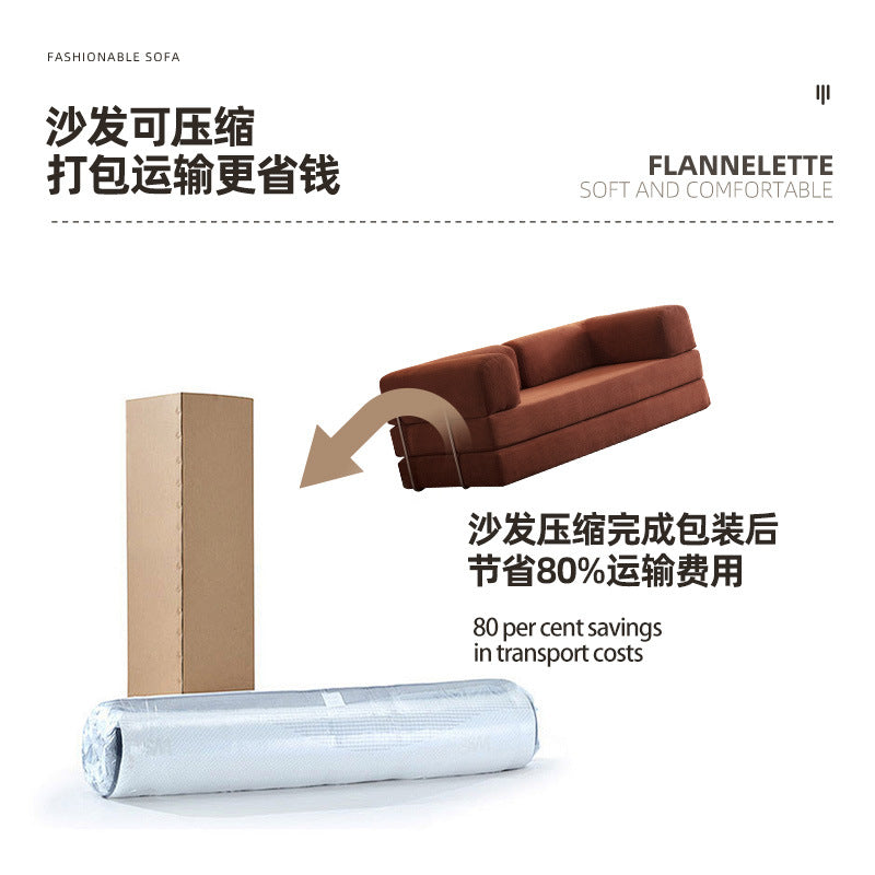 Compression sofa cross-border export vacuum compression foldable sofa bed straight row all-in-one dual-purpose small sofa