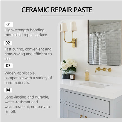 Jaysuing Tile Repair Cream AB Set, Tile Surface Cracking Gap Repair Refurbishment Leak Repair Sealant