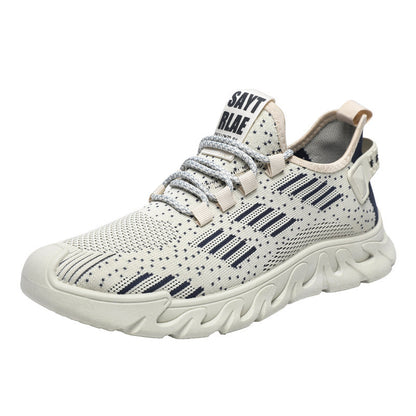 New men's flyknit mesh shoes - stylish, breathable, soft-soled, lightweight athletic running shoes for students - cross-border wholesale