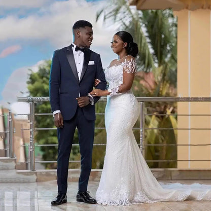 Mermaid wedding dress 2026 new arrivalelegant white waist one shoulder tail african bridal wedding dress outing welcome dress