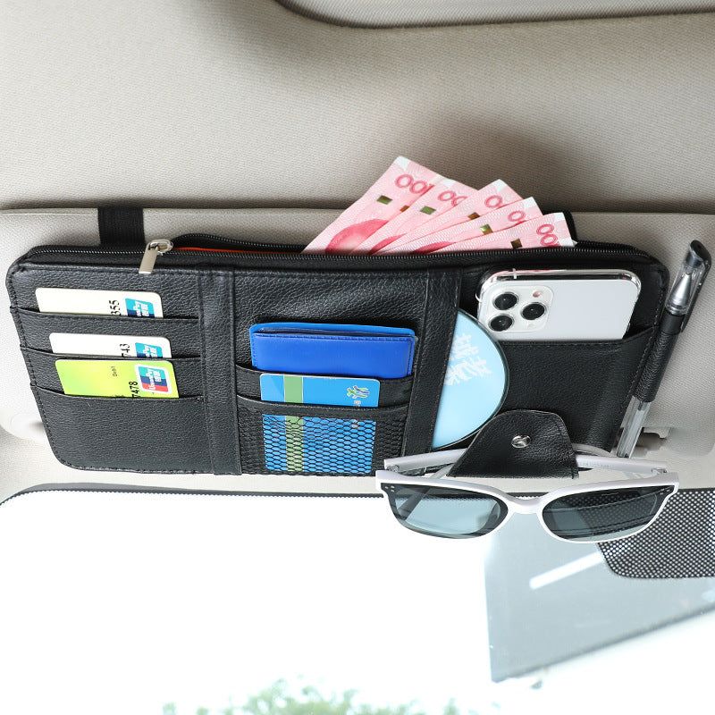 Car visor storage Multifunctional car glasses holder Storage bag Card bag Car card clip ID clip