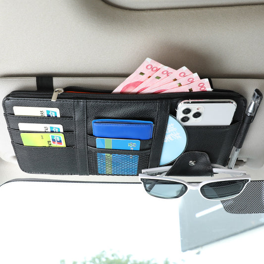 Car visor storage Multifunctional car glasses holder Storage bag Card bag Car card clip ID clip