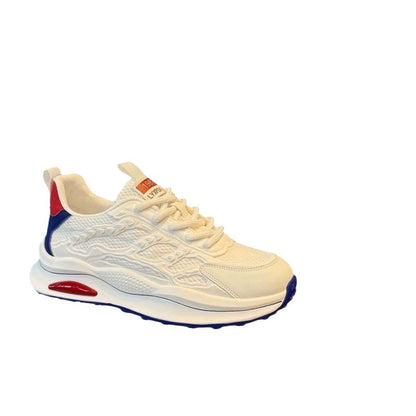 Men's breathable mesh shoes, summer hollow-out running shoes, comfortable soft sole student trendy shoes, lightweight mesh white sneakers