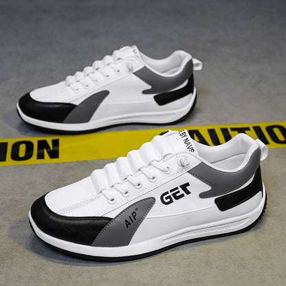 Soft-soled men's shoes, new for spring 2025, korean style athletic sneakers, lightweight white slip-on fashion shoes, like the classic "forrest gump" shoes